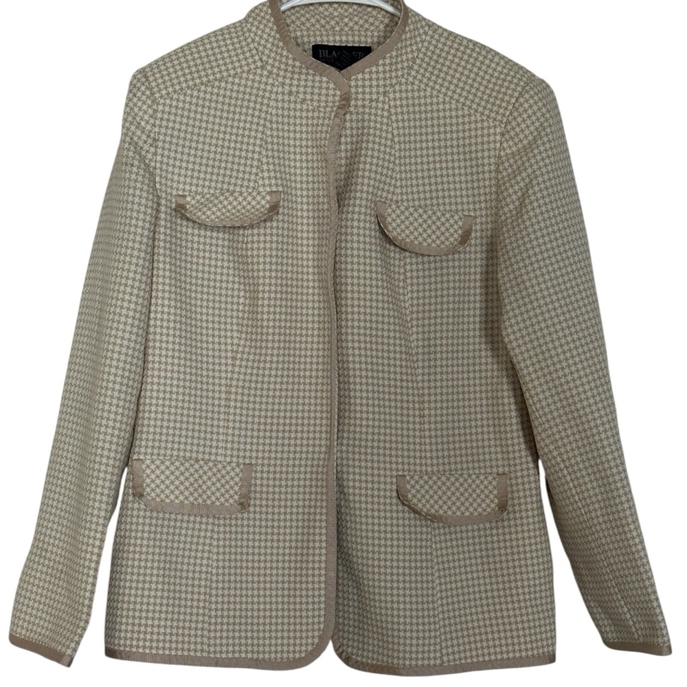 Vintage 80s Blacker by Stanley Blacker Houndstooth Blazer – Women’s Size 12